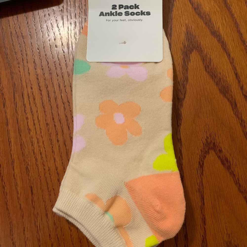 Floral two pack ankle socks